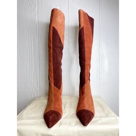 ULLA JOHNSON Jerri Suede Patchwork Tall Boots NWB US 7 $795 - Picture 6 of 12
